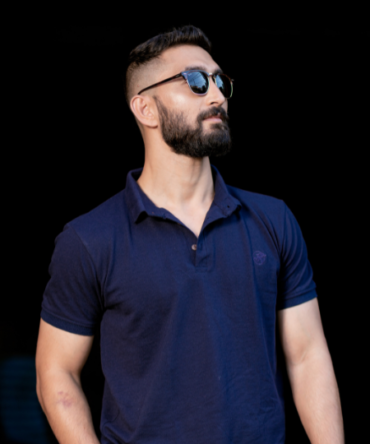 Hills & Clouds Collar Polo T-Shirt For Men (Navy Blue)