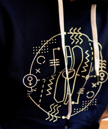 Hills & Clouds Graphic Series Chill Vibes Hoodie (Navy Blue) (Unisex)
