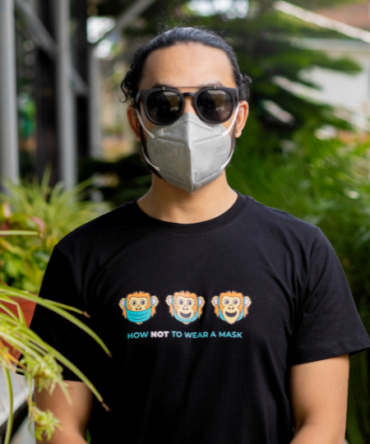 Hills & Clouds Graphic Series T-Shirt (Monkey Mask) (Black) For Men