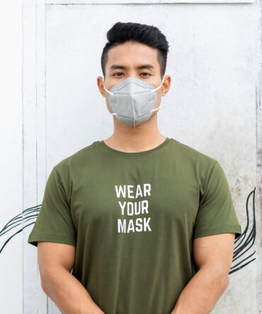 Hills & Clouds Echo Series T-Shirt (Wear Your Mask) (Green) For Men