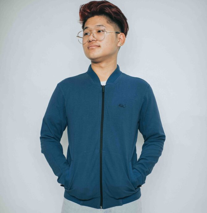 Hills And Clouds Unisex Jumper Jacket (Navy blue)